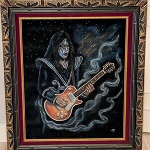 KISS ace frehley black velvet vintage style painting